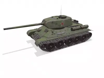T-34 Soviet Medium Tank Low-Poly PBR Low-poly 3D model