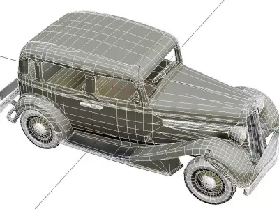 Buick 1935 Low Poly Early Vintage Antique Car 3D Model Low-poly 3D model