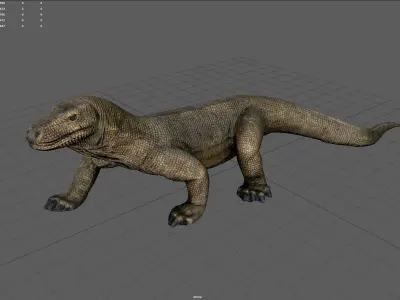 Komodo dragon Low-poly 3D model