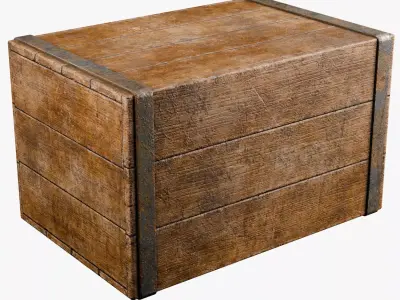Dirty Old Wooden Crate  Low-poly 3D model