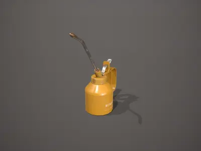 Yellow Oil Can Low-poly 3D model