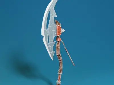 Crude Battle Axe Low-poly 3D model