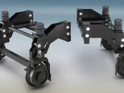 Hi-Rail Gear Mid Weight Rail Conversion Unit 3D model