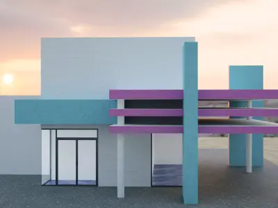 San Juan Modern House 3 Free low-poly 3D model