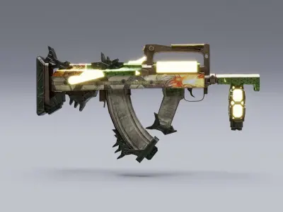 Weapon GROZA Low-poly 3D model