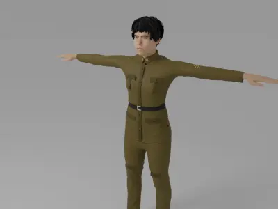 WW2 Soldier  Low-poly 3D model