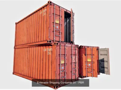 Enterable Shipping Containers Collection - PBR 3D Model Pack