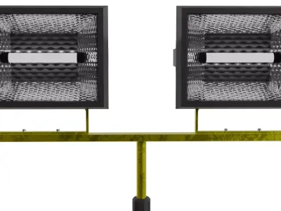 Footed Construction Lights Low-poly 3D model