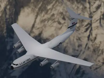 Lockheed C-141A Starlifter Transport Aircraft Low-poly 3D model