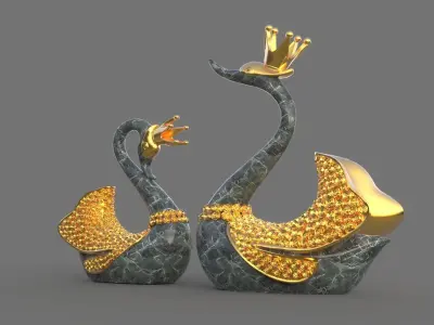 swan sculpture 3D model get