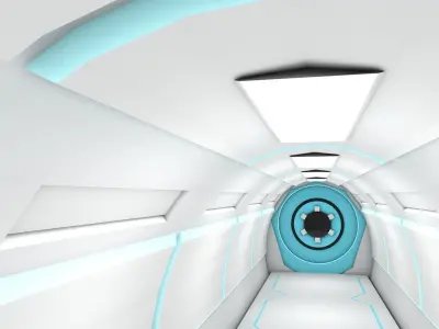 scifi corridor 3D model order