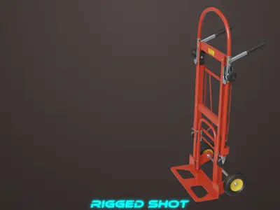 Convertible Hand Truck Red All PBR Unity UE Low-poly 3D model