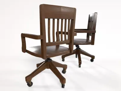 1930 Office Chair Low-poly 3D model