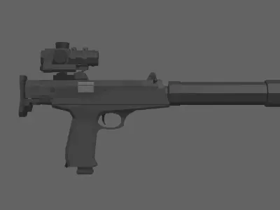 AEK-919 K lowpoly stylized model Low-poly 3D model