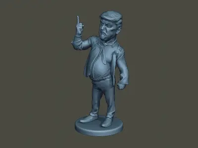 Donald Trump Finger Up 3D print model