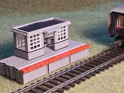 Single Edge Platform Shelter 1-87 FDM color 3D print model