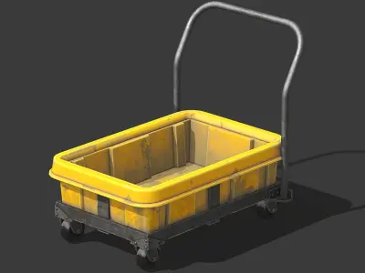 Old Chemical Resistant Spill Trolley   - PBR Game Ready Low-poly 3D model