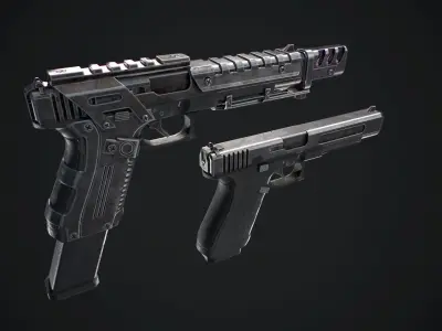 Glock gun Low-poly 3D model purchase