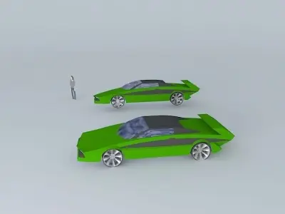 Futuristic sports car 2 Free 3D model