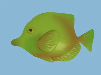 Yellow Fish Rigged 3D model