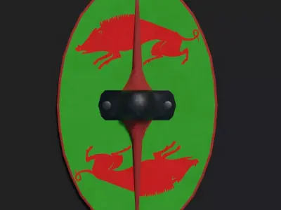 Gallic Shield Low-poly 3D model