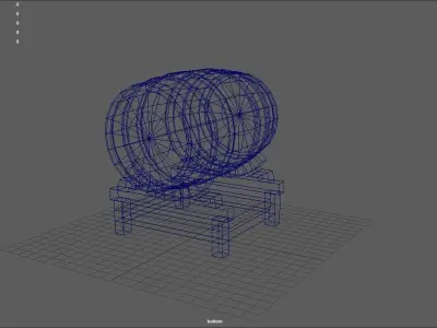 Barrel With stand Free low-poly 3D model