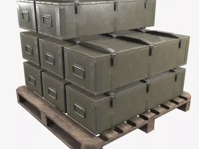 PBR Military Cargo Case 03 Low-poly 3D model
