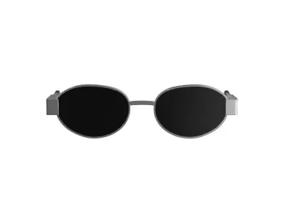 Silver Black Sunglasses 3D model