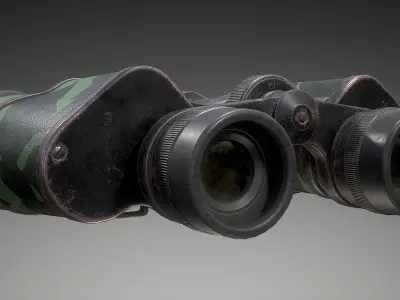 Camouflage Binoculars Low-poly 3D model