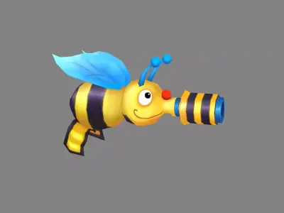 Cartoon bee toy gun - Water gun Low-poly 3D model