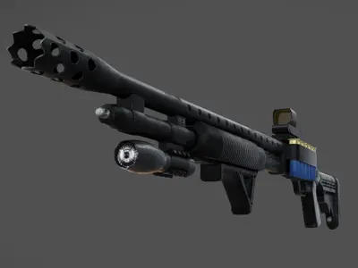 M590 Tactical Low-poly 3D model