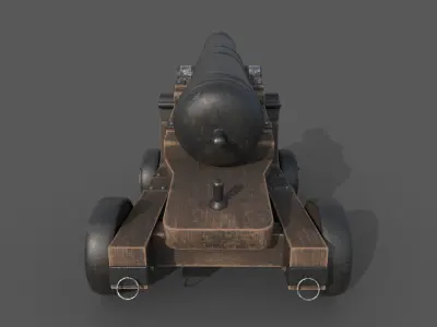 Medieval cannon Low-poly 3D model order