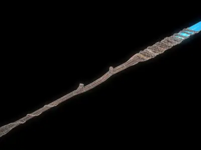 Fantasy Wizard Staff PBR Low-poly 3D model