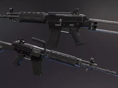 SR88 Rifle Low-poly 3D model
