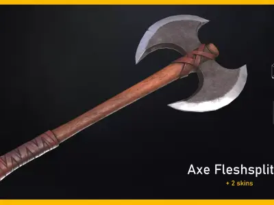 Axe Fleshsplitter Low-poly 3D model