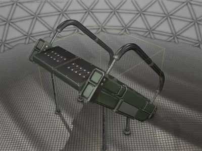Sci-Fi Stairs - 8 - Green Version  Low-poly 3D model