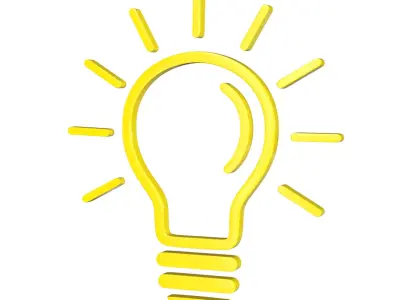 Idea Bulb Icon PBR Low-poly 3D model