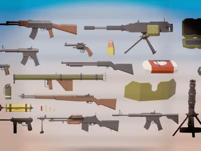 War Low Poly Pack Low-poly 3D model