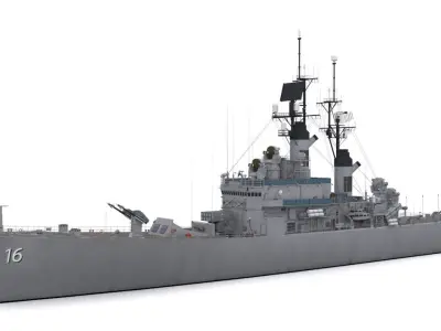 CG 16  -  USS Leahy Low-poly 3D model
