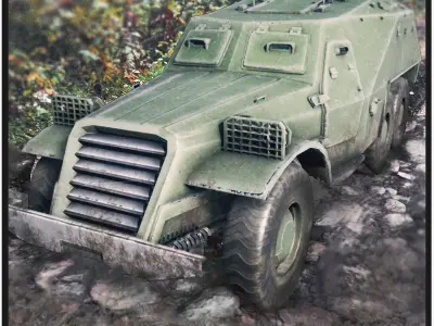Functional - BTR152  Battle Truck  6 Versions Low-poly 3D model