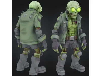 Cartoon Zombie Sci Fi Low-poly 3D model