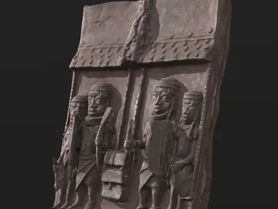 Relief Plaque With Palace Guard Low-poly 3D model