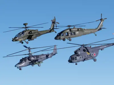 Military Helicopters Rigged And Animated - Game Ready 3D Model Pack