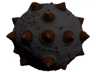 Dark Metal Spiked Orb 3D model