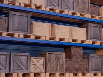 Warehouse Rack Storage 3D model 3D model