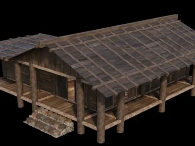 Medieval Houses 24- 4K Textures Game Ready Low-poly 3D model