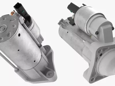 Car Ignition Starter Motor System Simplified 3D model