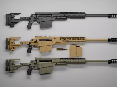 Accuracy International - AX 50 ELR Low-poly 3D model