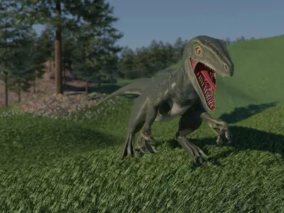Velociraptor t-rex dinosaur Low-poly 3D model