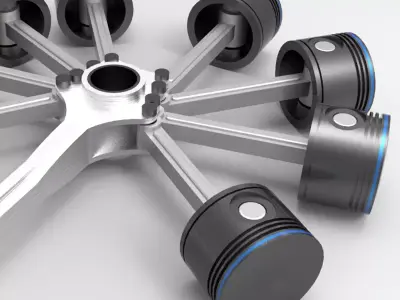 engine radial 3D model